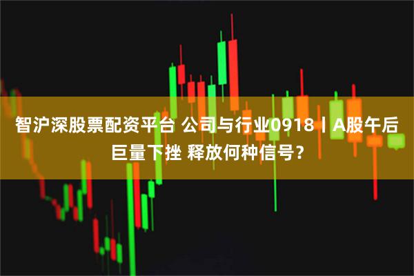 智沪深股票配资平台 公司与行业0918丨A股午后巨量下挫 释放何种信号?